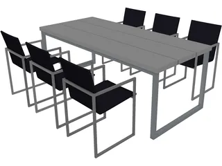 Dining Set 3D Model preview