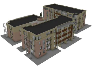 Condo Buildings 3D Model preview