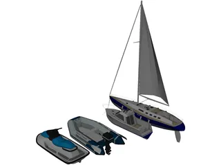 Boats Collection 3D Model preview