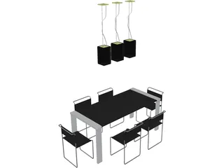 Kitchen Table 3D Model preview