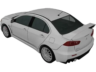 Mitsubishi Lancer Evo X 3D Model preview