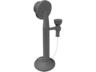 Vintage Telephone 3D Model preview
