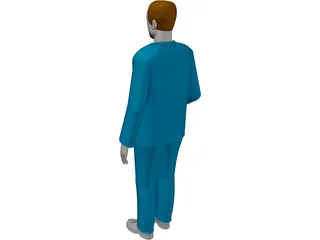 Man Worker 3D Model preview
