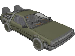 DMC DeLorean (1980) 3D Model preview