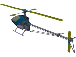 RC Helicopter for 90 engine 3D Model preview