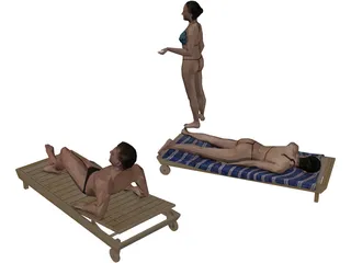 People Beach Collection 3D Model preview