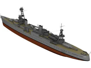 USS Chicago (CA-29) Northampton class Heavy Cruiser 3D Model preview