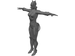 Cat Woman 3D Model preview