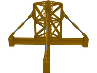 Crane Body Segment Ground Base 3D Model preview