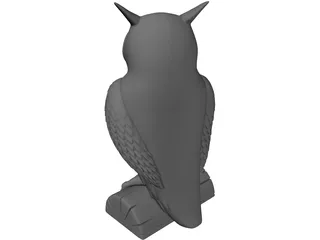 Owl Statue 3D Model preview