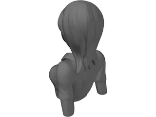 Kawaii Japanese Girl 3D Model preview