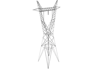 Transmission Tower 735kV 3D Model preview