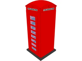 Telephone Booth 3D Model preview