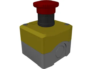 Emergency Stop Button 3D Model preview