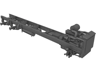 Truck Chassis and Suspension 3D Model preview