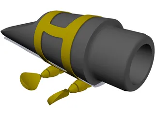 Alto Saxophone Mouthpiece 3D Model preview