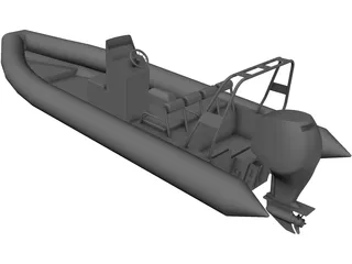 Raptor Rigid Inflatable Boat (Rib) 6.95m 3D Model preview