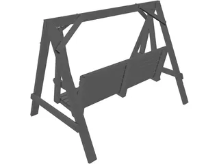 Garden Swing Bench 3D Model preview