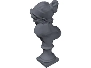 Woman Bust Torso Statue 3D Model preview