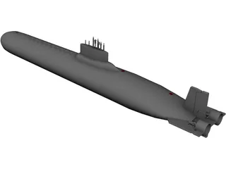 Shark Submarine 3D Model preview