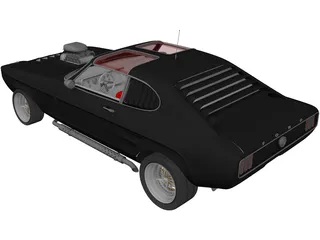 Ford Capri Muscle Car 3D Model preview