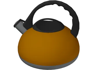 Euro Retro Teapot 3D Model preview