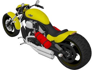 Harley-Davidson Custom 3D Model preview