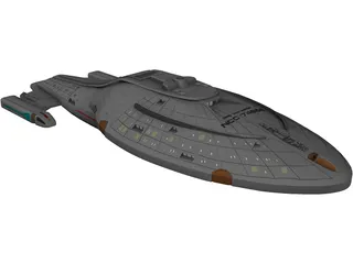 Star Trek USS Voyager 3D Model preview