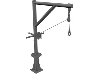 Davit Crane 1000 lbs 3D Model preview