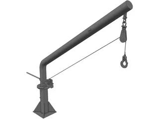 Davit Crane 1500 lbs 3D Model preview