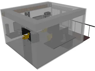 Office Small Design Studio 3D Model preview