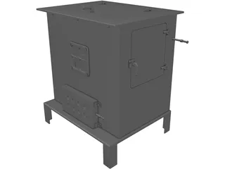 Wood Stove 3D Model preview