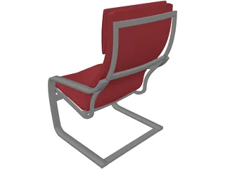 Poang Armchair 3D Model preview
