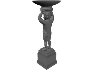 Dolphin Statue 3D Model preview