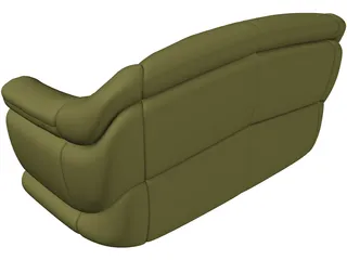 Sofa for 2 Seats 3D Model preview