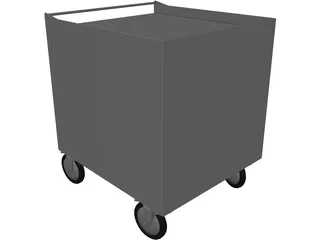 Aluminium Furniture with Wheels 3D Model preview