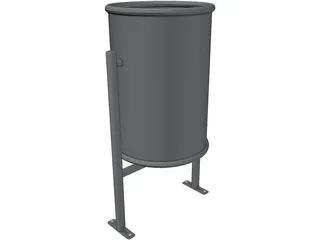 Urban Trash Bin 3D Model preview
