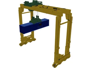 Containers Port Crane 3D Model preview