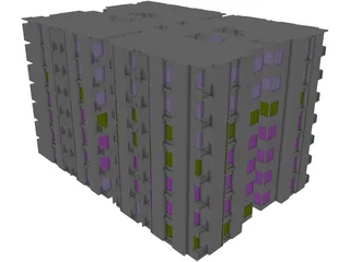 Apartment Building 3D Model preview