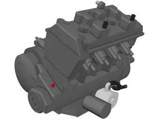 Honda CB600F Engine 3D Model preview
