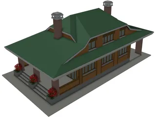 Wood House 3D Model preview
