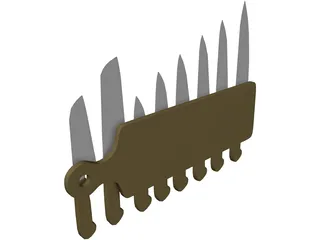 Kitchen Knives 3D Model preview