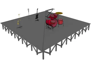 Concert Stage 3D Model preview