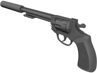 .44 Magnum Silenced 3D Model preview