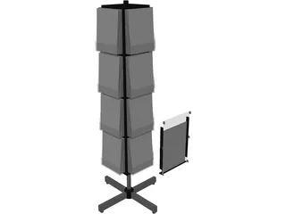 Literature Rack 16 Pocket 3D Model preview