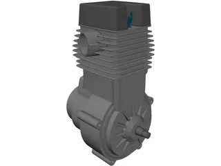 Jawa 500CC Engine 3D Model preview
