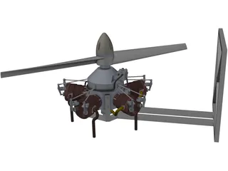 Edwards Five Cylinder Radial Gas Engine 3D Model preview