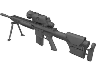M110 Semi-Automatic Sniper System NV Scope 3D Model preview