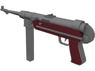 MP 40 Submachine Gun 3D Model preview
