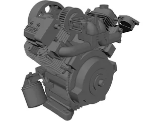 Briggs and Stratton V-Twin Vanguard Gas Engine 3D Model preview